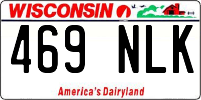 WI license plate 469NLK