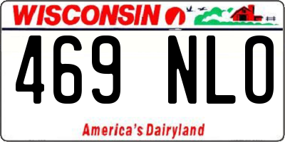 WI license plate 469NLO