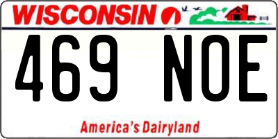 WI license plate 469NOE