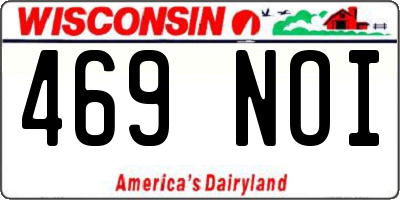 WI license plate 469NOI