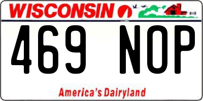 WI license plate 469NOP