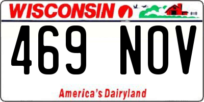 WI license plate 469NOV
