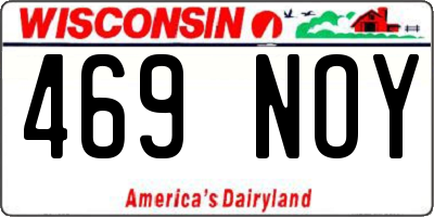 WI license plate 469NOY