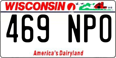 WI license plate 469NPO