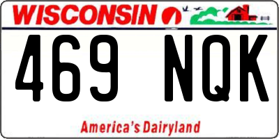 WI license plate 469NQK