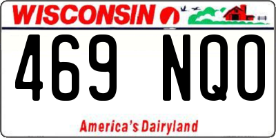 WI license plate 469NQO