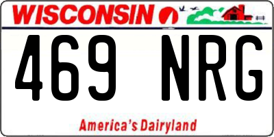 WI license plate 469NRG