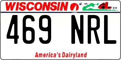 WI license plate 469NRL