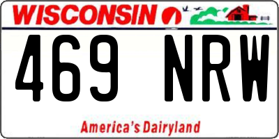 WI license plate 469NRW