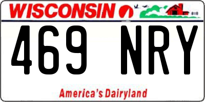 WI license plate 469NRY