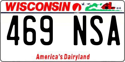 WI license plate 469NSA