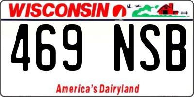 WI license plate 469NSB