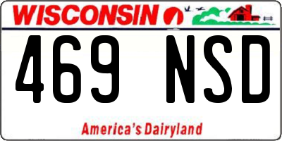 WI license plate 469NSD