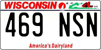 WI license plate 469NSN
