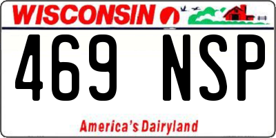 WI license plate 469NSP