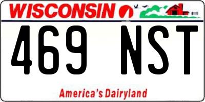 WI license plate 469NST