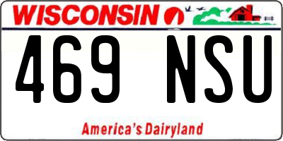 WI license plate 469NSU