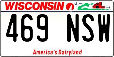 WI license plate 469NSW