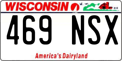 WI license plate 469NSX