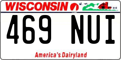 WI license plate 469NUI