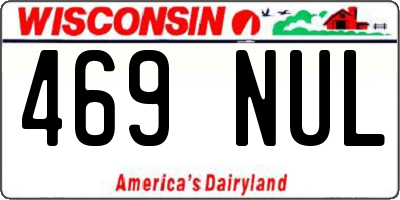 WI license plate 469NUL