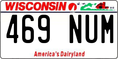WI license plate 469NUM