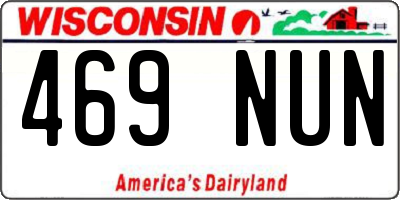 WI license plate 469NUN