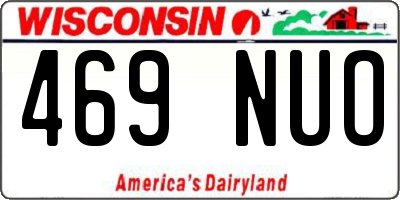 WI license plate 469NUO