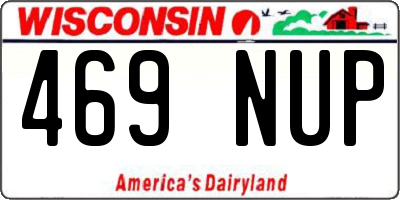WI license plate 469NUP
