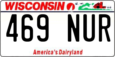 WI license plate 469NUR