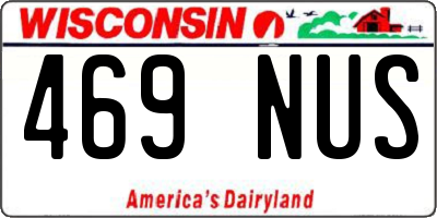 WI license plate 469NUS