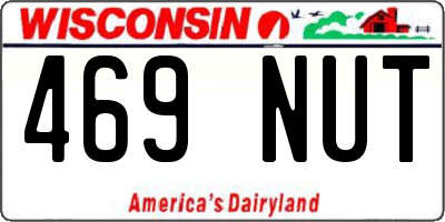 WI license plate 469NUT