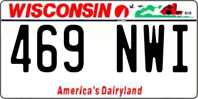 WI license plate 469NWI