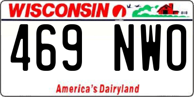 WI license plate 469NWO