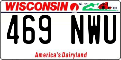 WI license plate 469NWU