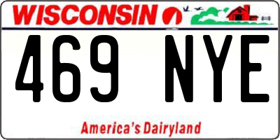 WI license plate 469NYE