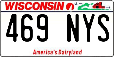 WI license plate 469NYS