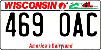 WI license plate 469OAC