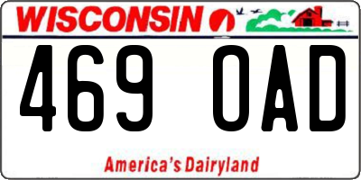WI license plate 469OAD