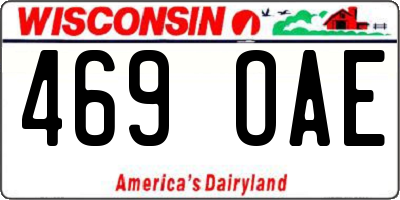 WI license plate 469OAE