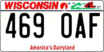WI license plate 469OAF