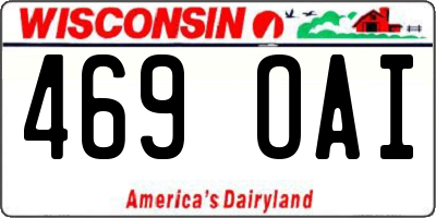 WI license plate 469OAI