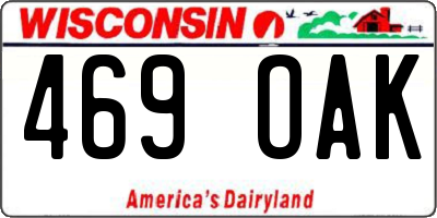 WI license plate 469OAK