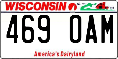 WI license plate 469OAM