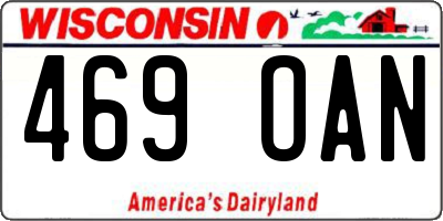 WI license plate 469OAN