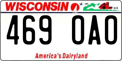 WI license plate 469OAO