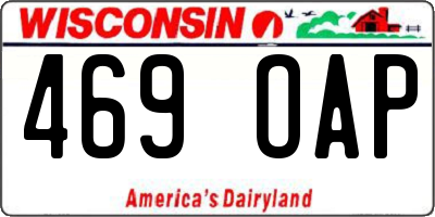 WI license plate 469OAP