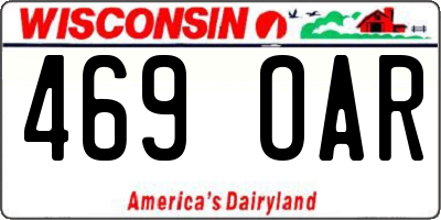 WI license plate 469OAR