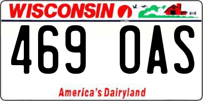 WI license plate 469OAS