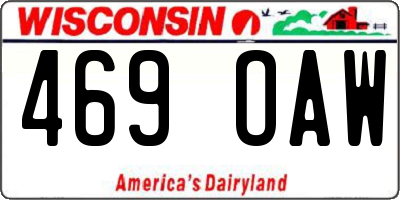 WI license plate 469OAW